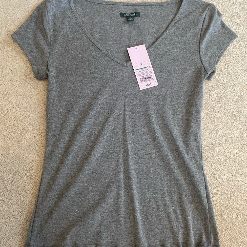 Gray V-Neck T-Shirt